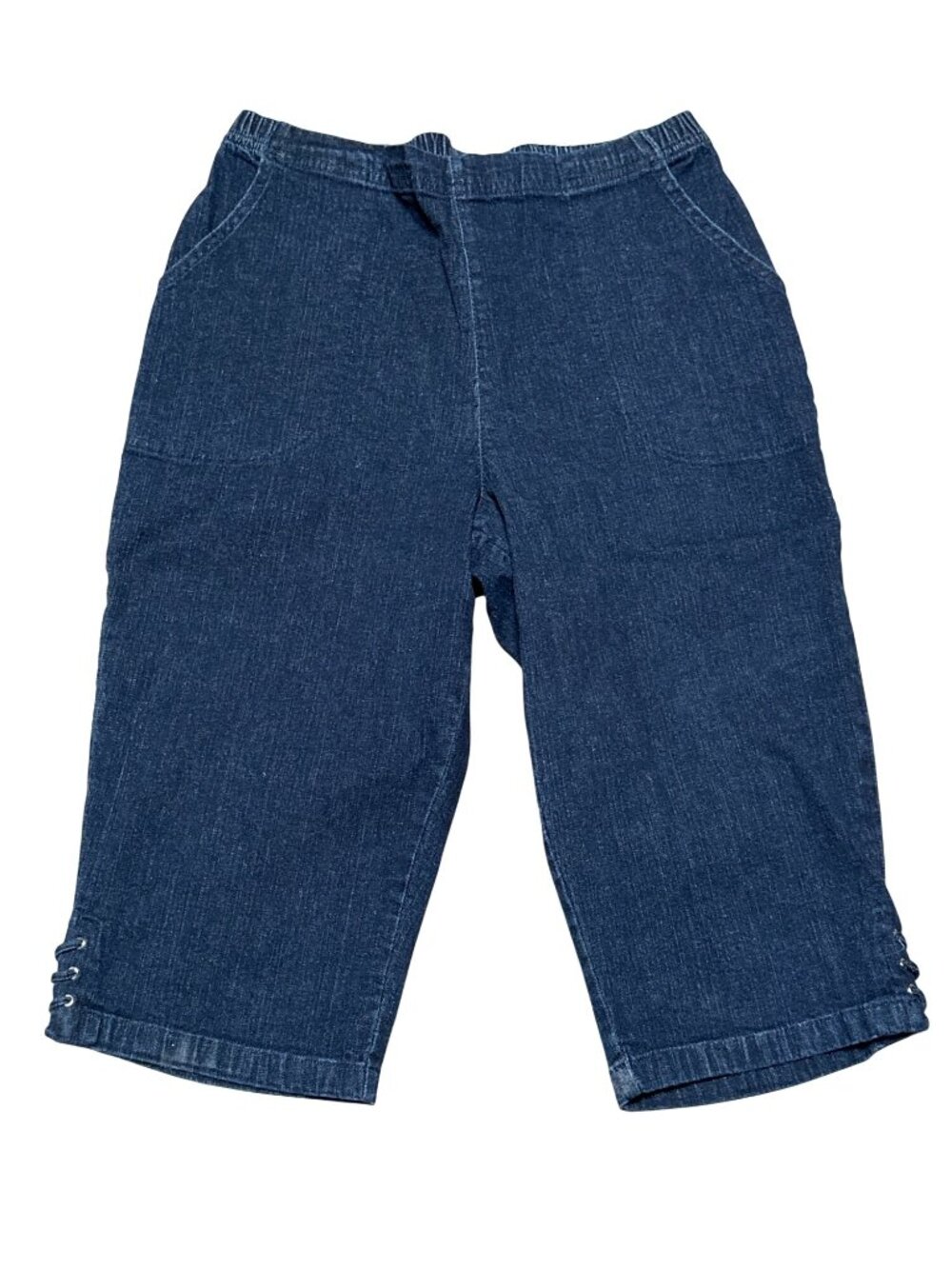 Croft Barrow 16P Blue Denim Capri Stretch Casual Relaxed Fit Jean Grandmacore - Picture 2 of 7